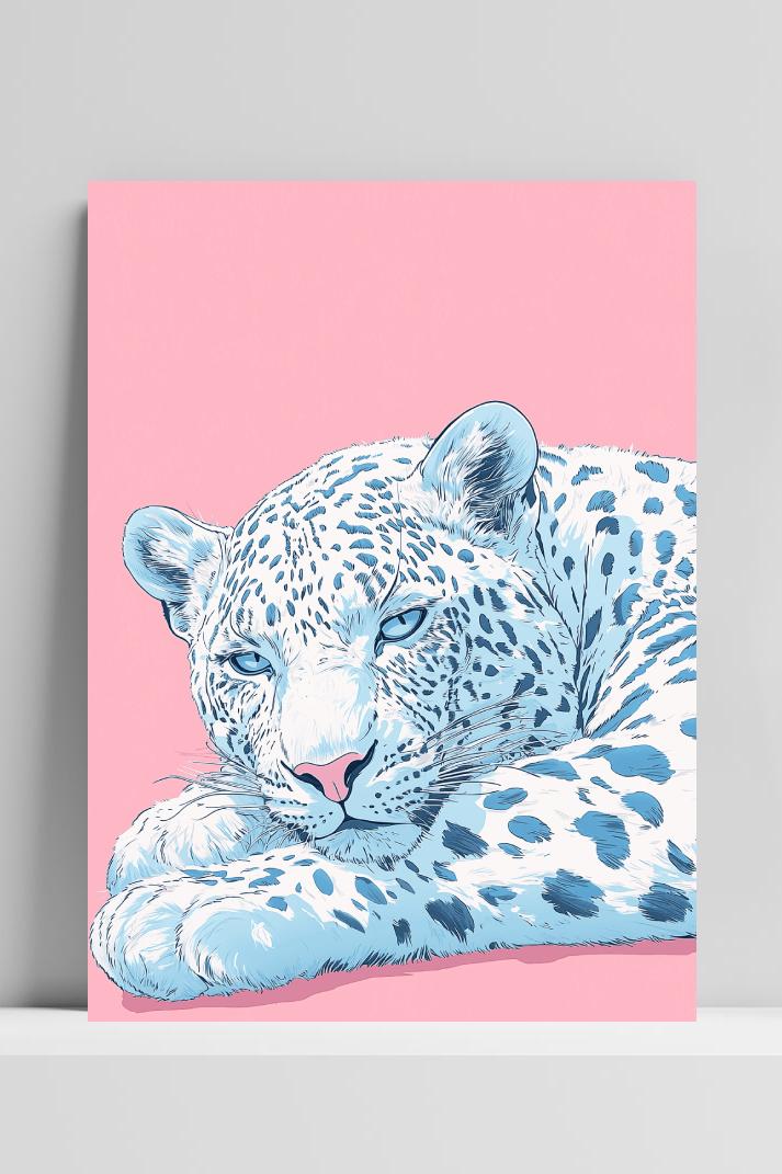 Luipaard Pop Art op 3mm aluminium dibond
