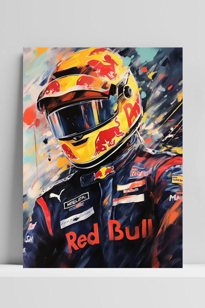 Max Verstappen Abstract op 3mm aluminium dibond