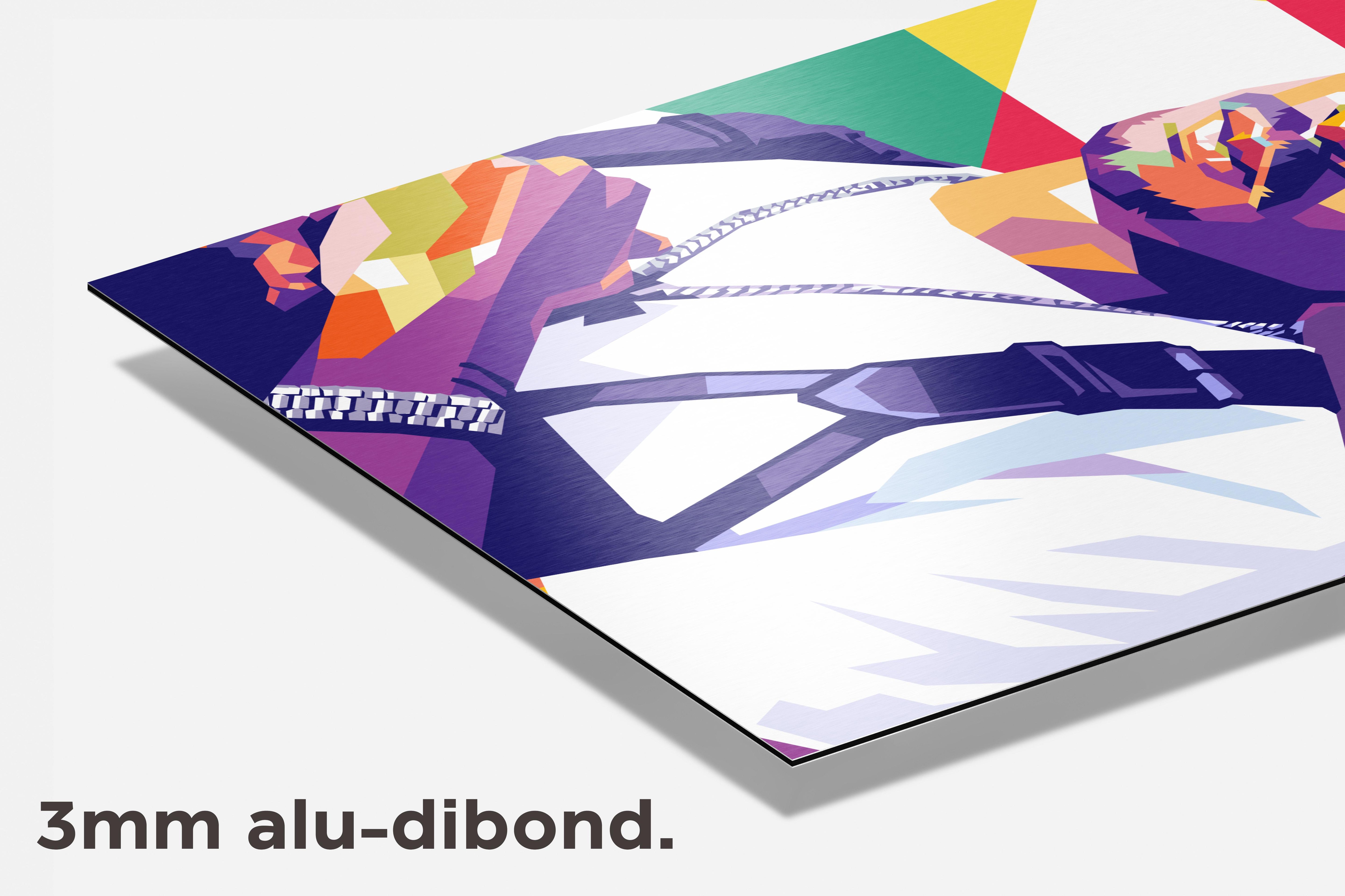 Tupac paars dibond detail