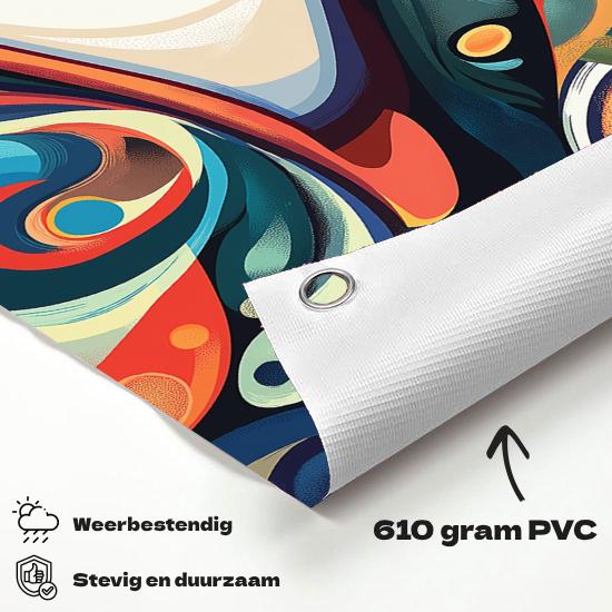 Tuinposter Oog materiaal-detail: 610 grams weerbestendig PVC-doek