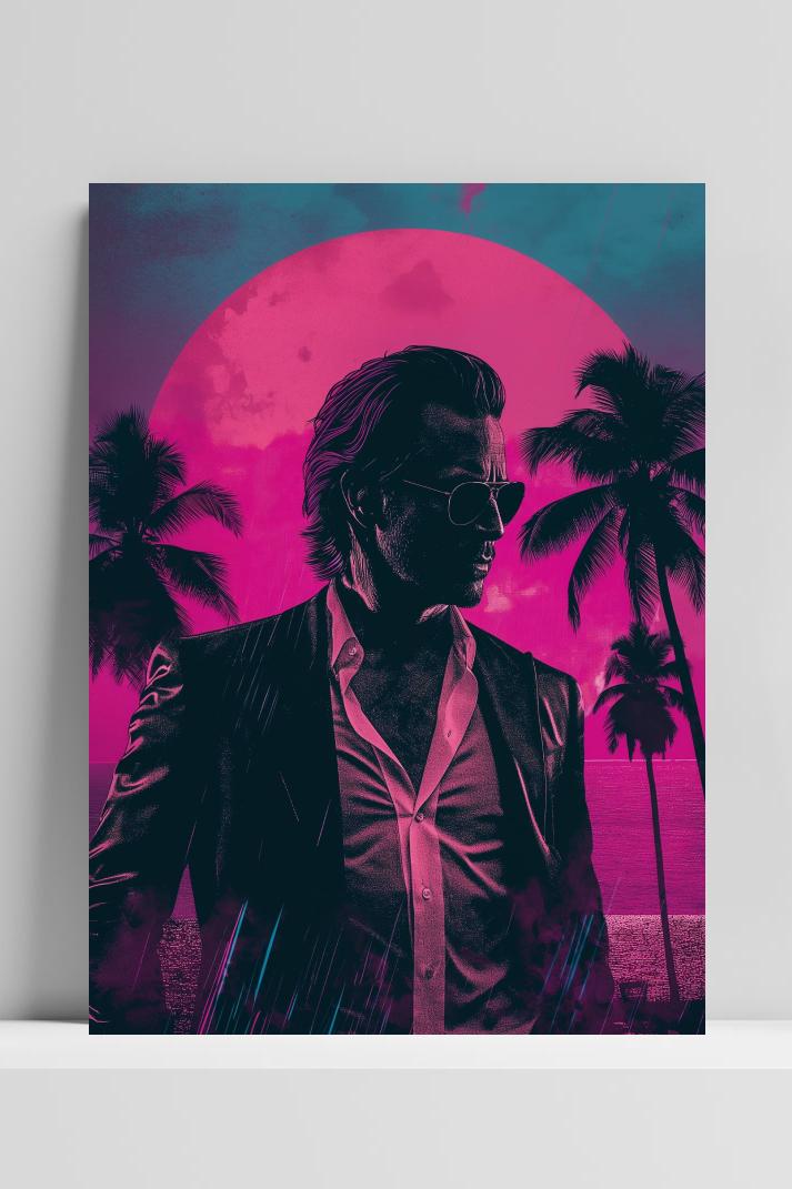 James Miami Vice op 3mm aluminium dibond