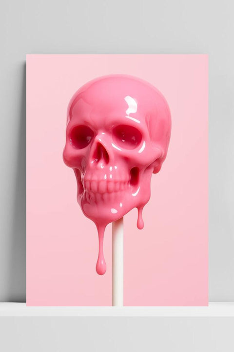 Skull Lollipop Candy Halloween Melting Poster