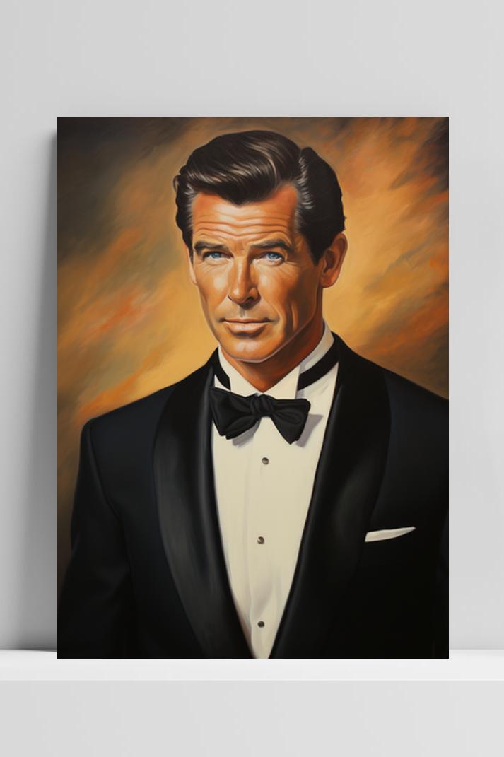 Pierce Brosnan op 3mm aluminium dibond