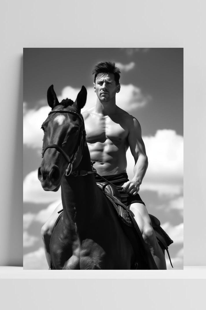 Lionel Messi Paard op 3mm aluminium dibond