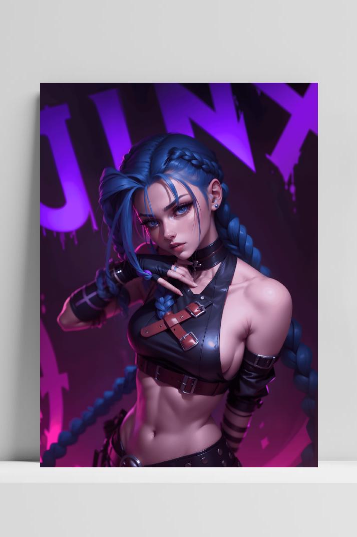 Jinx Meisje op 3mm aluminium dibond