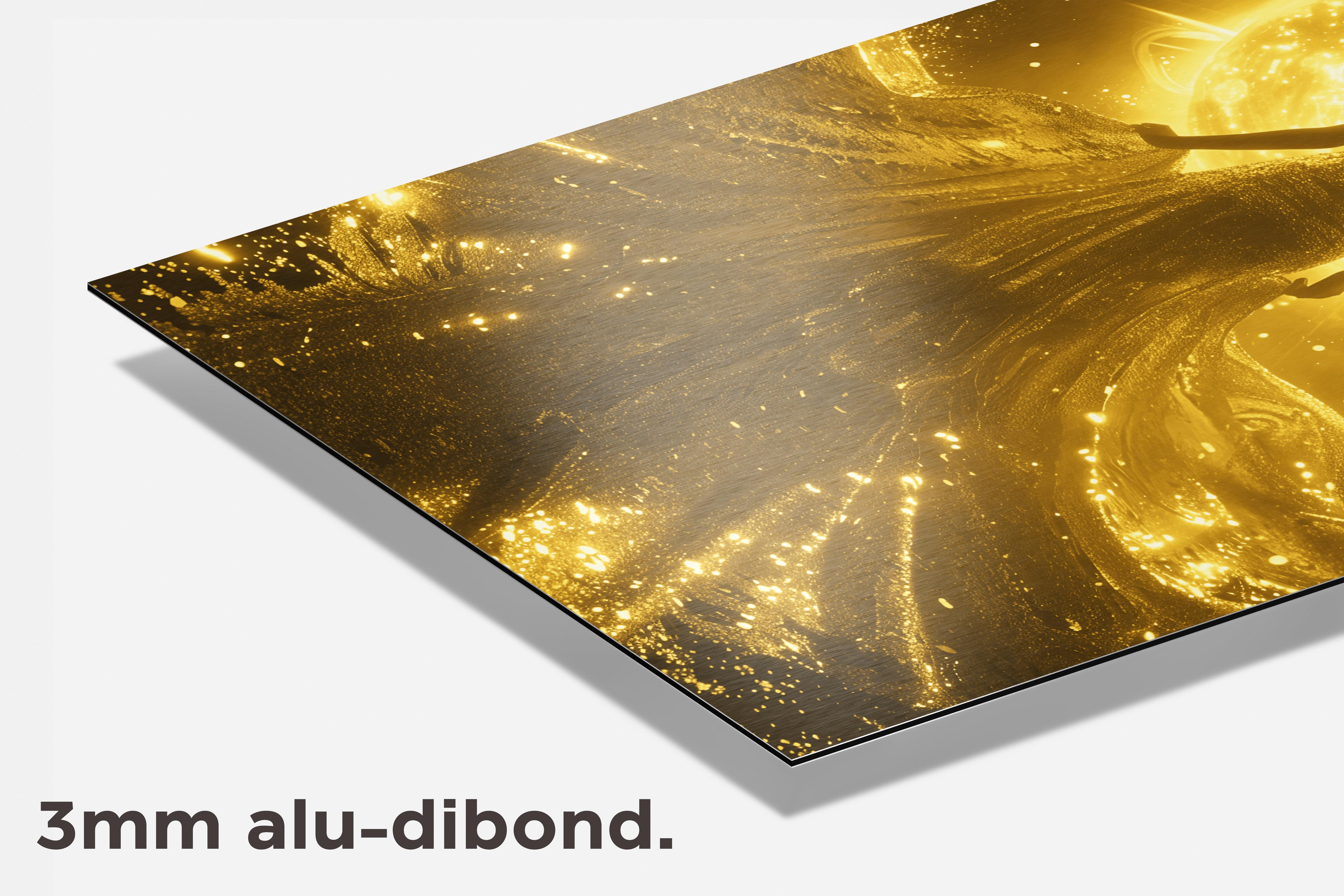 Gouden Zon Vrouw dibond detail