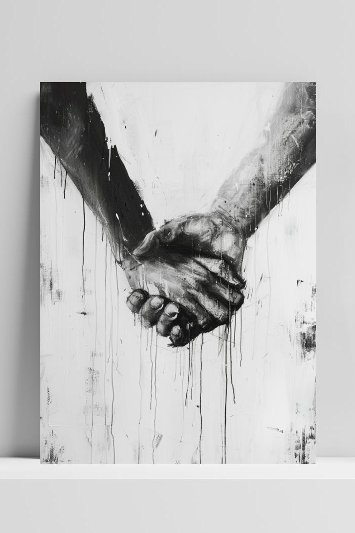 Hand in hand op 3mm aluminium dibond