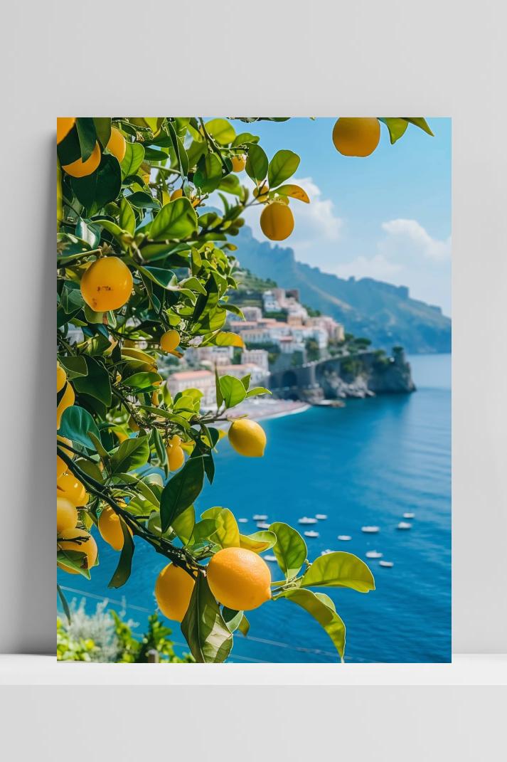 Citroenen Amalfi op 3mm aluminium dibond