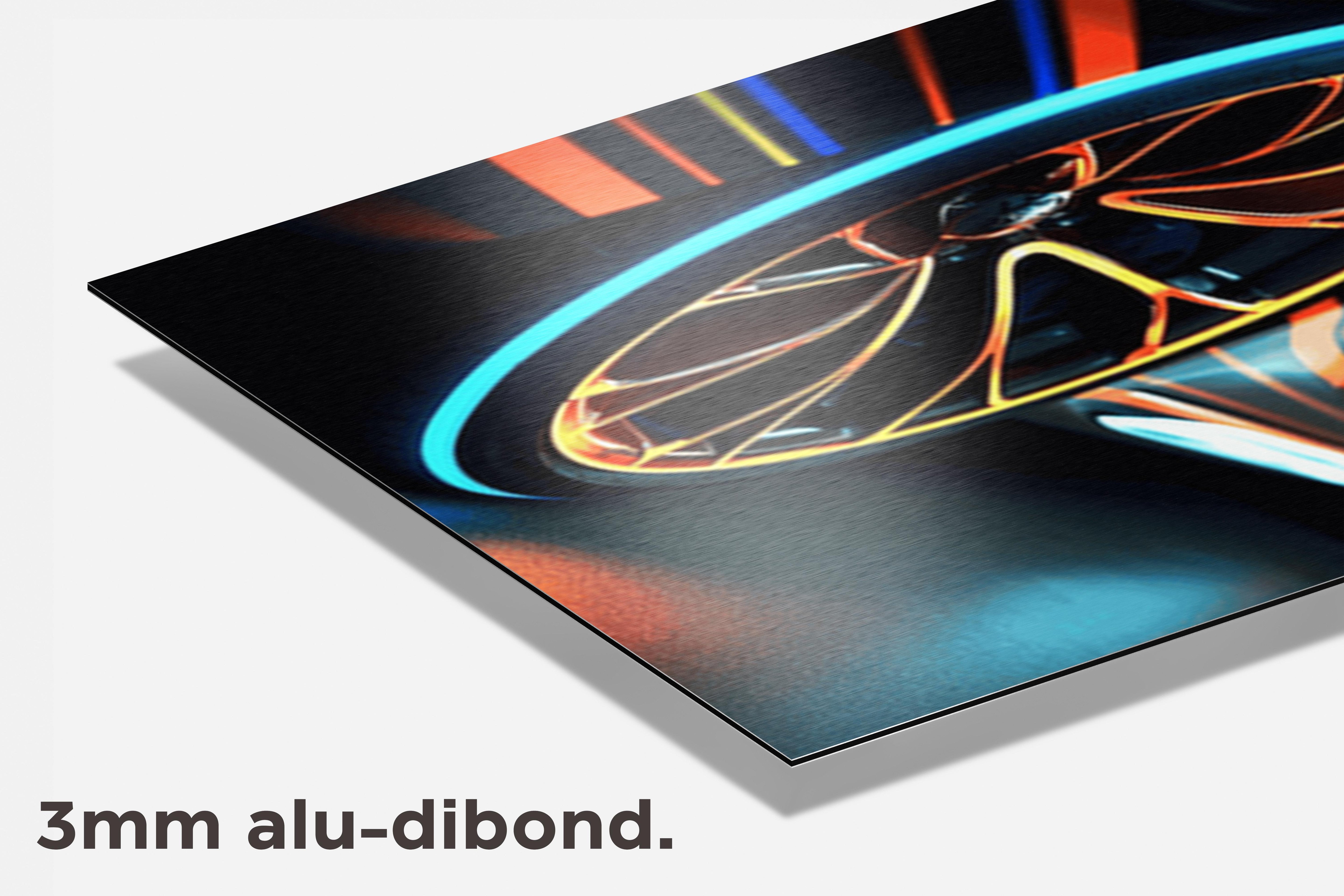 Neon Sportauto dibond detail