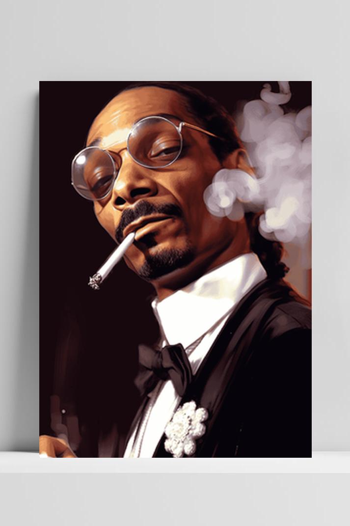 Snoop Dogg Roken op 3mm aluminium dibond