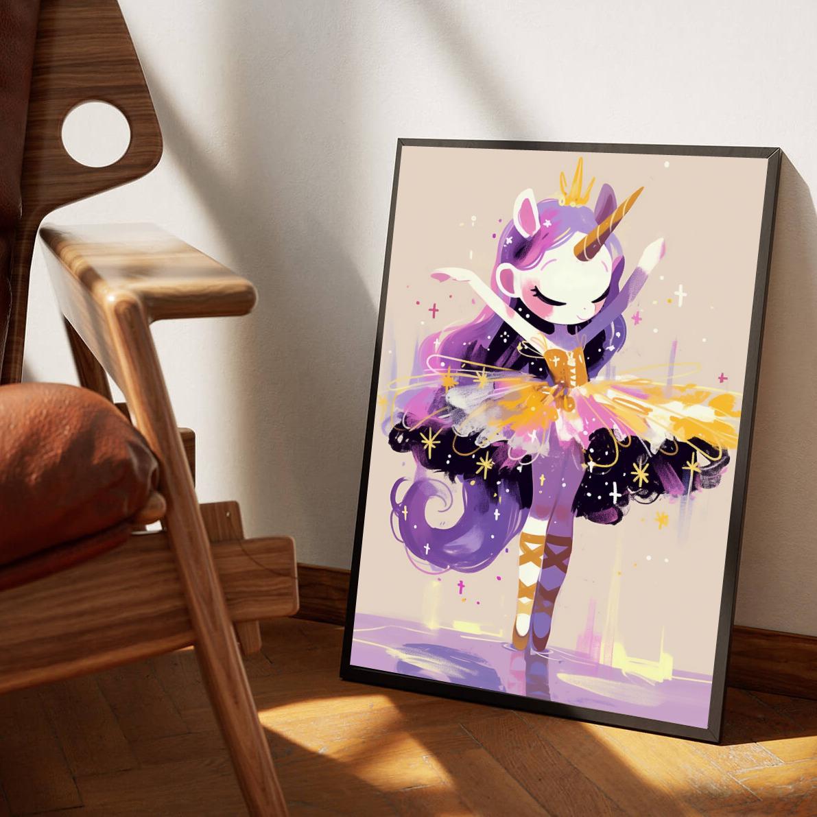 Unicorn Ballerina Art dans un intérieur
