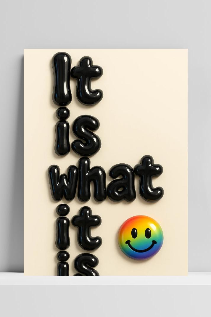 It Is What It Is Text op 3mm aluminium dibond