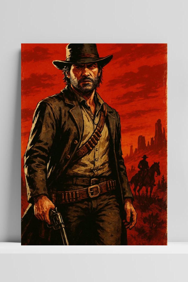 Arthur Morgan Red Dead Redemption 2 op 3mm aluminium dibond