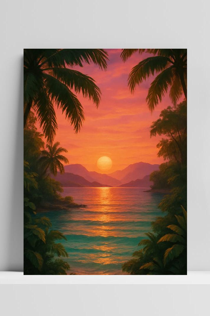Sunset Tropical op 3mm aluminium dibond