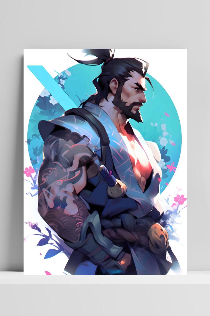 Overwatch Hanzo op 3mm aluminium dibond