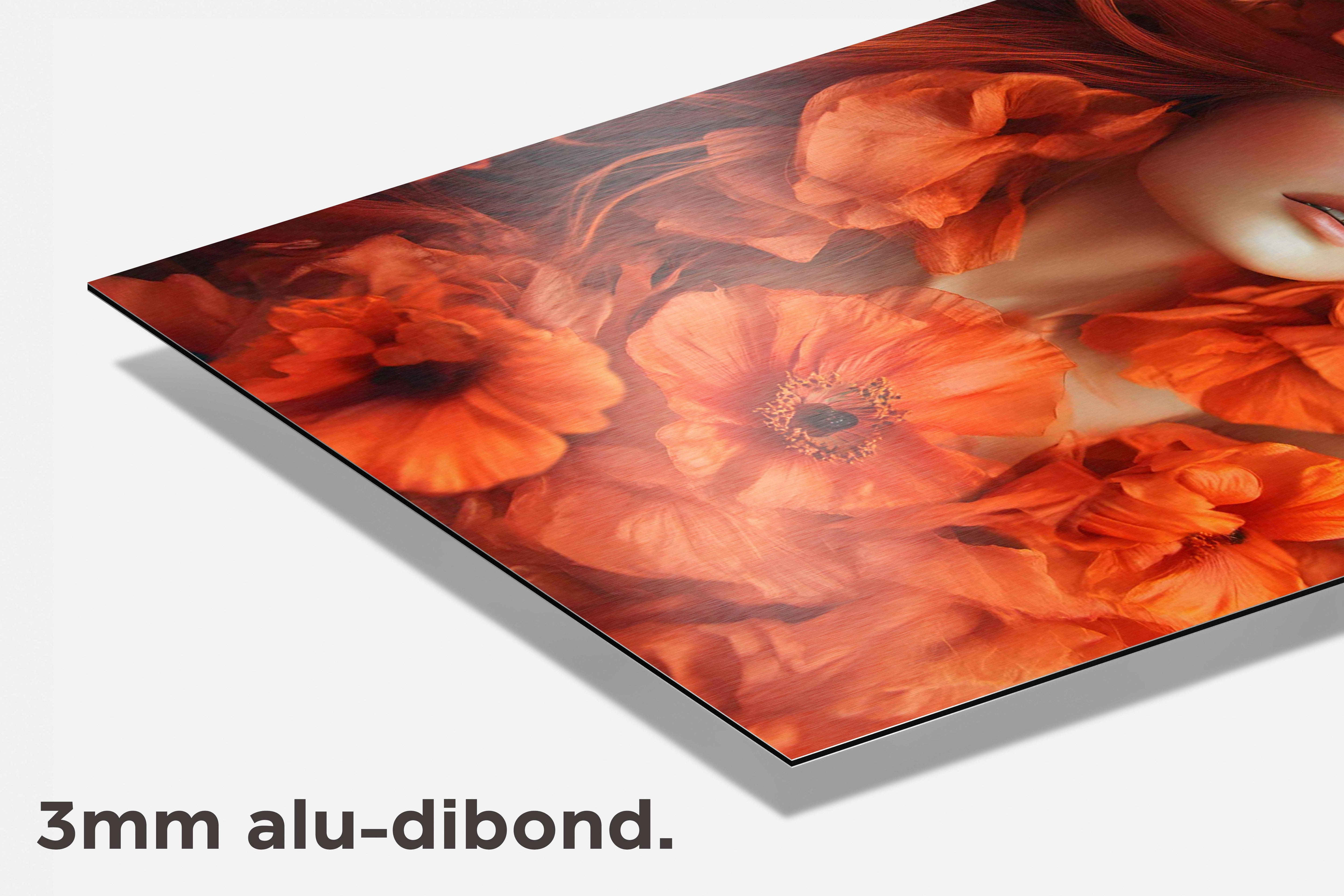 Bloem Meisje Oranje dibond detail