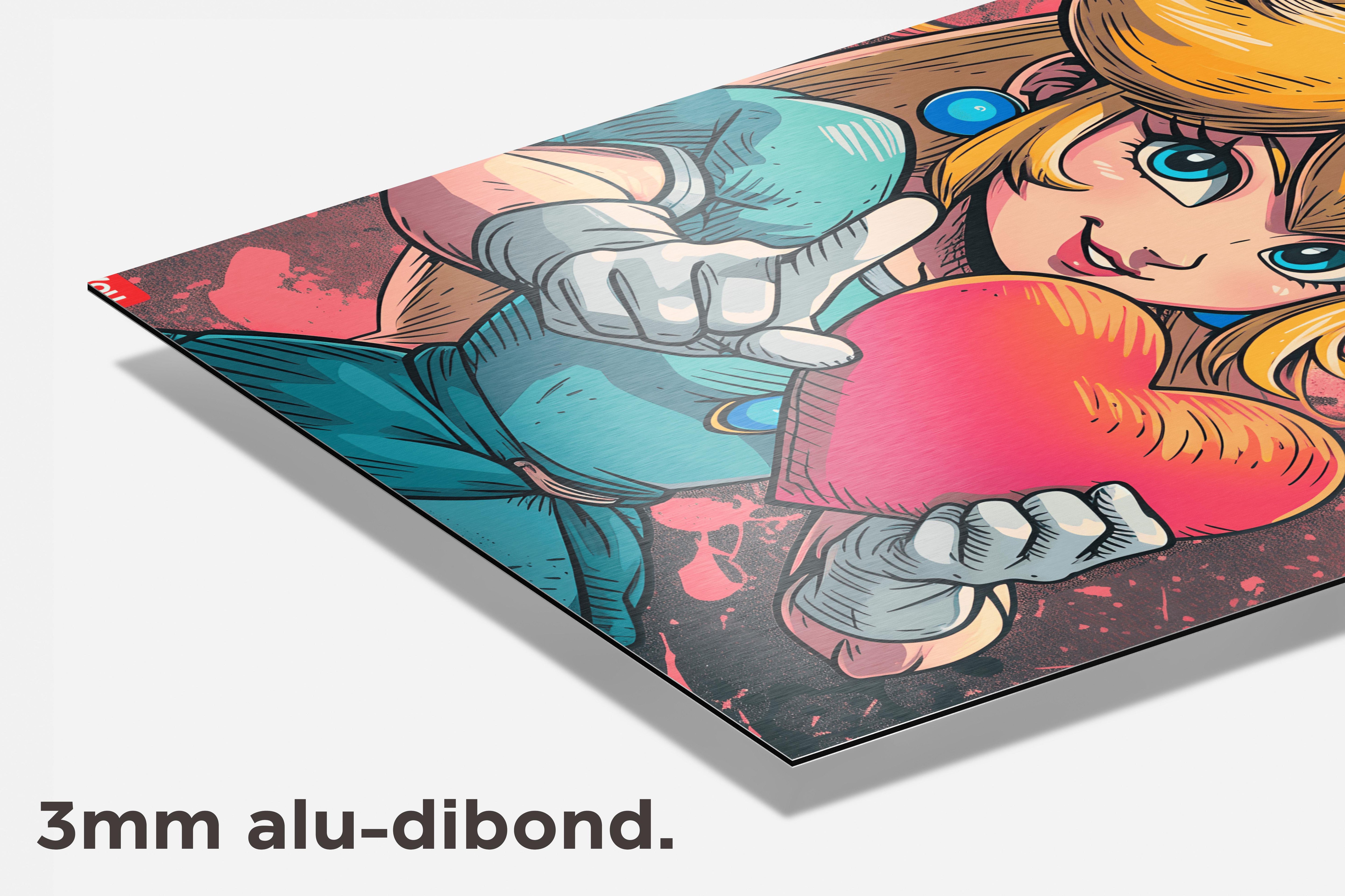 Prinses Peach Hart dibond detail