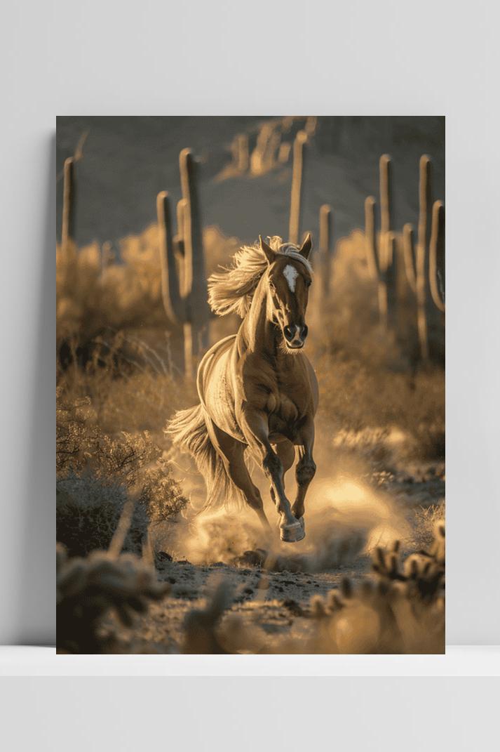Bruin Paard op 3mm aluminium dibond