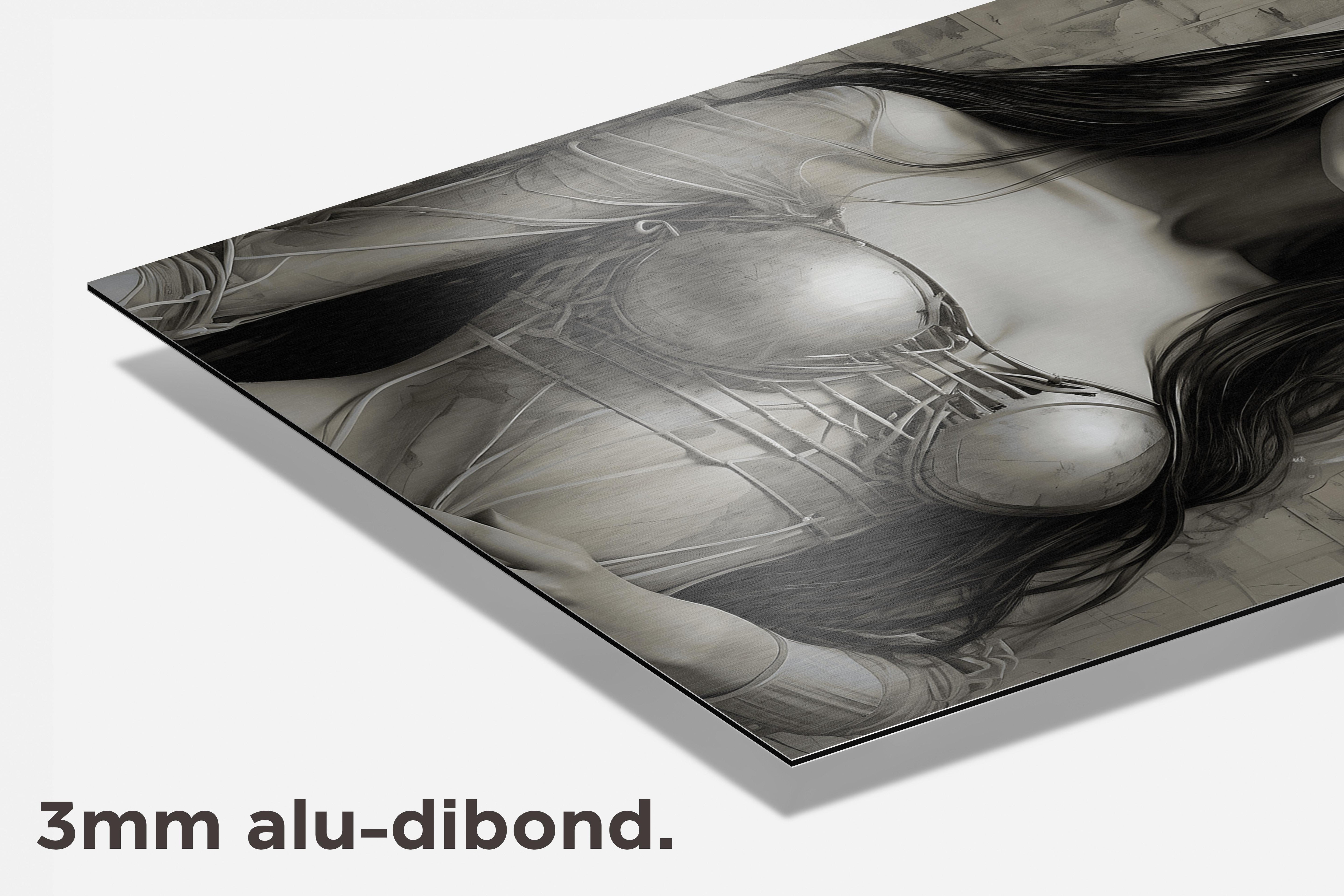 Metaal Vrouw dibond detail