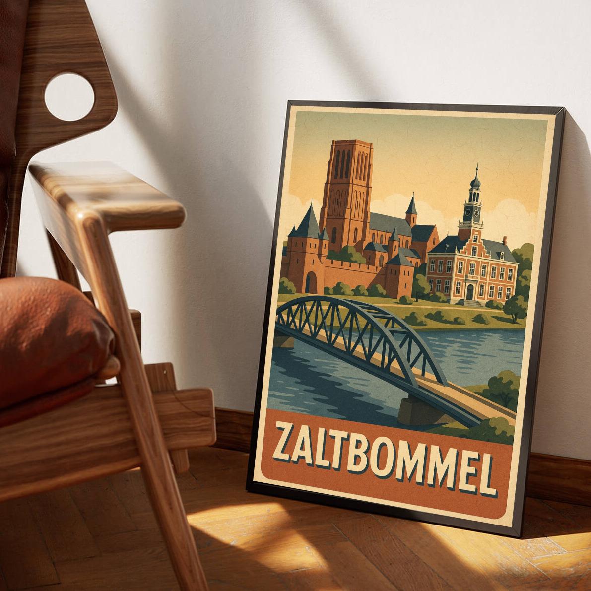 Zaltbommel Text Vintage poster sfeerbeeld 3