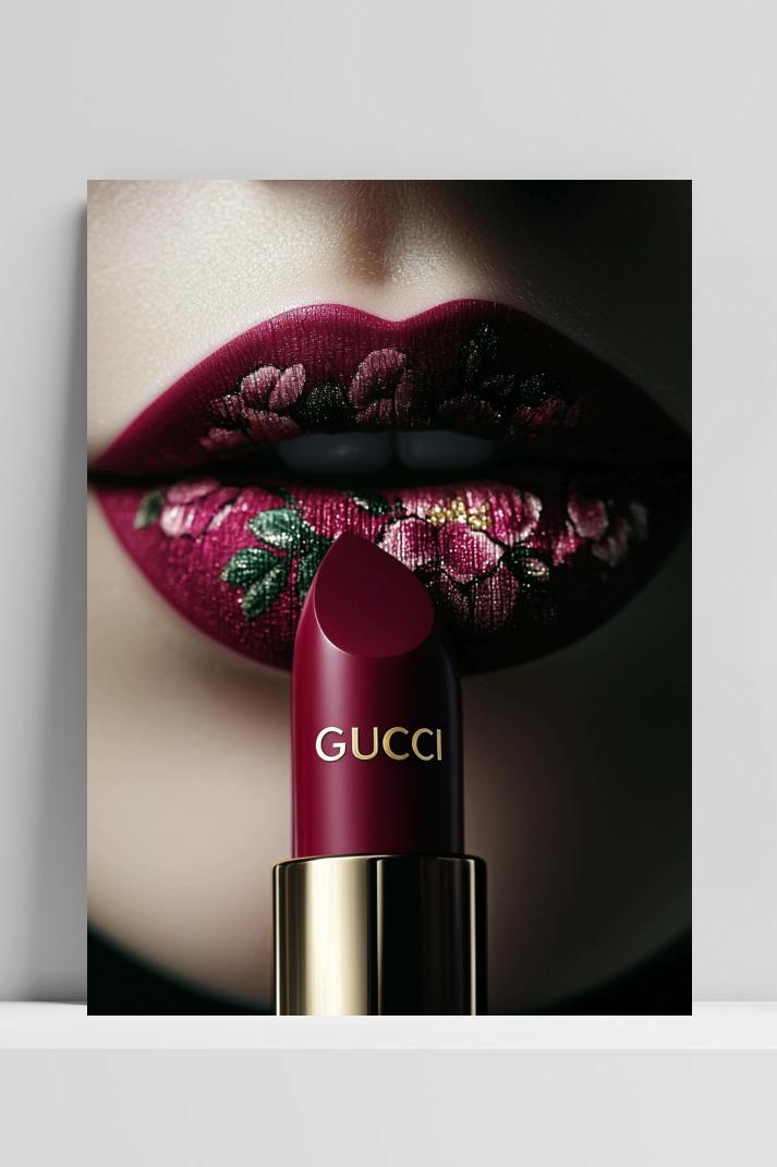 Gucci Lipstick op 3mm aluminium dibond