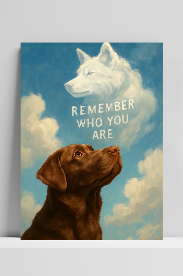 Remember Who You Are DogText op 3mm aluminium dibond