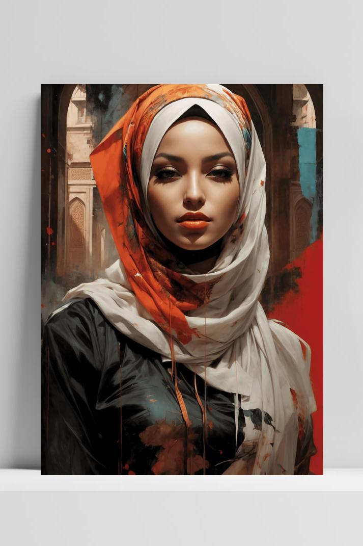 Hijabi Oriental op 3mm aluminium dibond