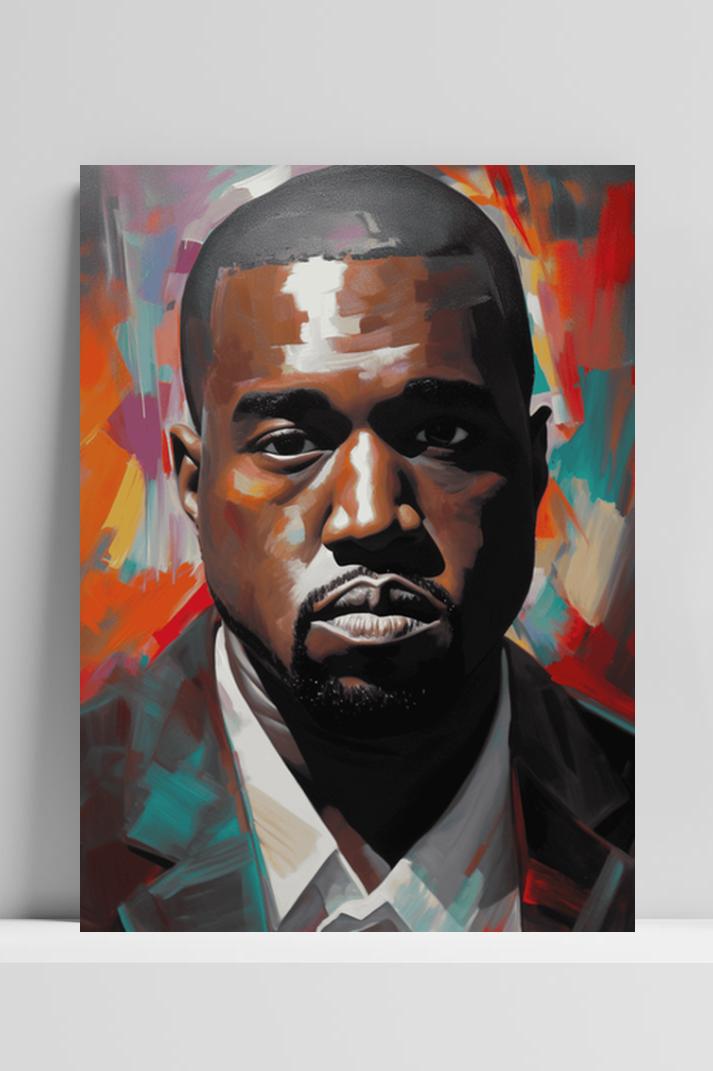 Kanye West op 3mm aluminium dibond