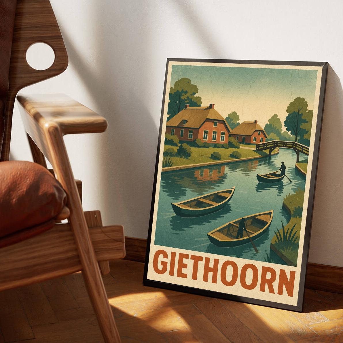 Giethoorn Text Vintage poster sfeerbeeld 3