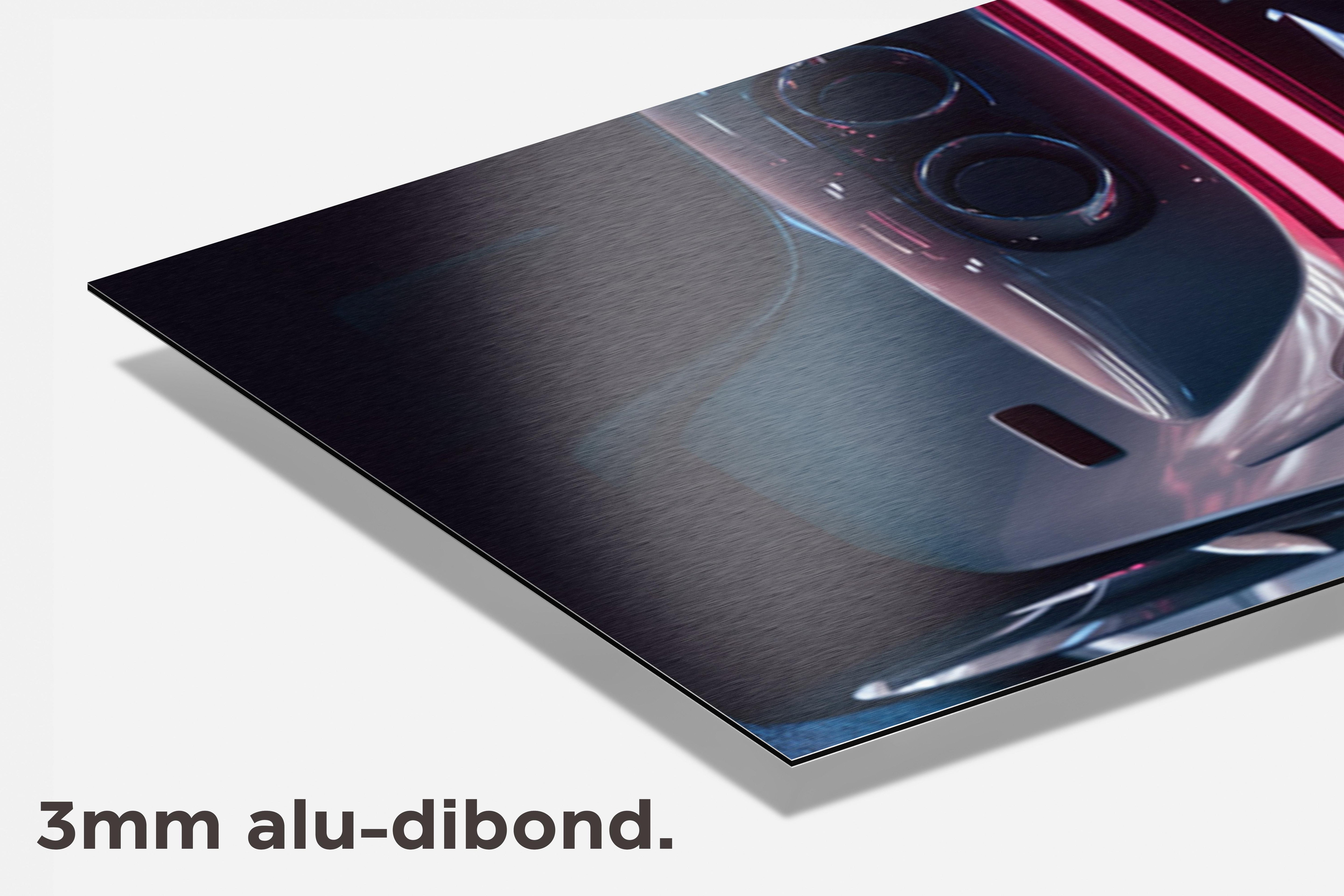 Sportauto Achterkant dibond detail