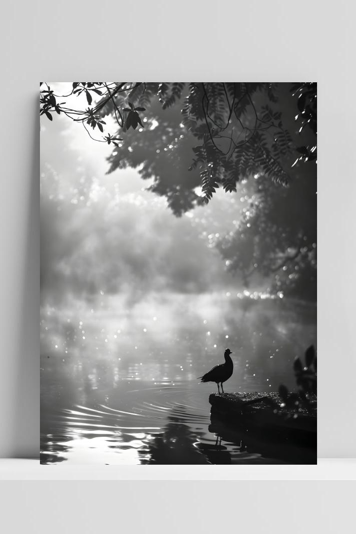Mistig Meer op 3mm aluminium dibond