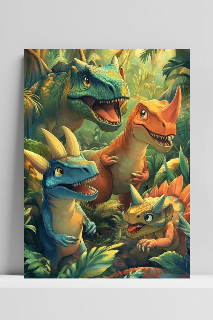 Dinosaurussen op 3mm aluminium dibond