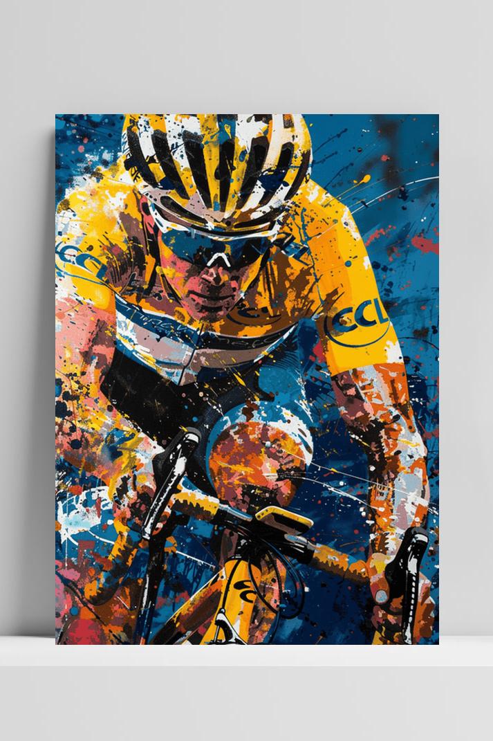 Lance Armstrong op 3mm aluminium dibond