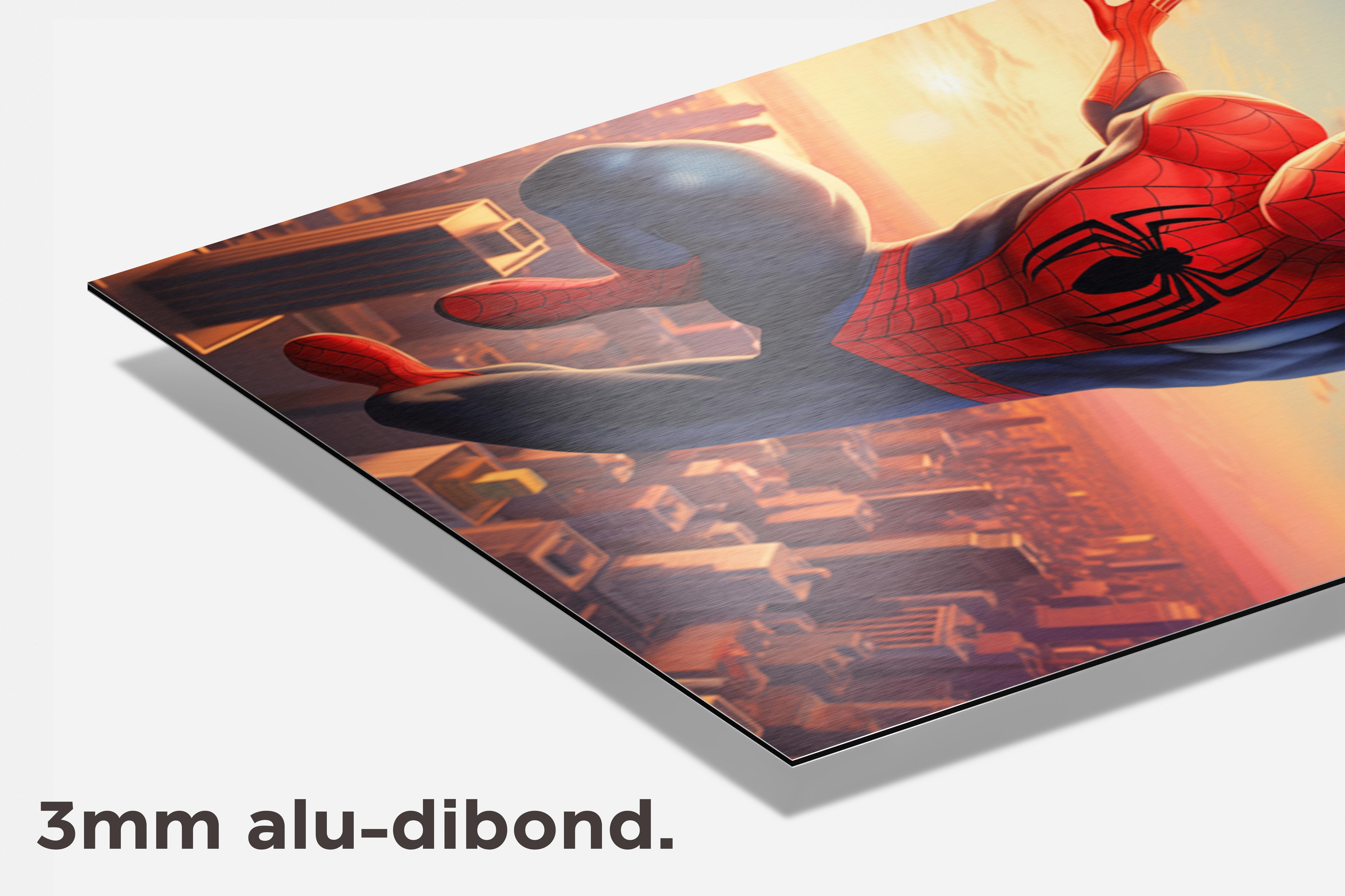 Spiderman Door Stad dibond detail