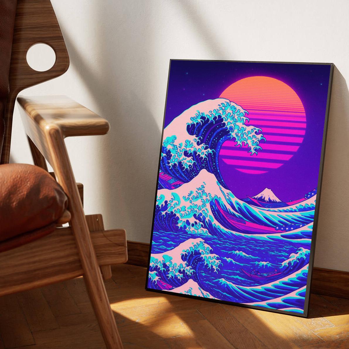Great Wave Hokusai Geïnspireerd poster sfeerbeeld 1