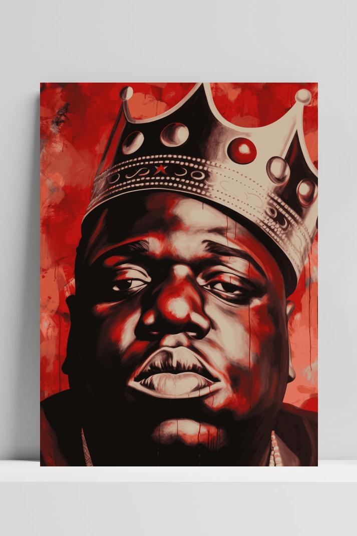 Biggie Smalls The Notorious B.I.G. op 3mm aluminium dibond