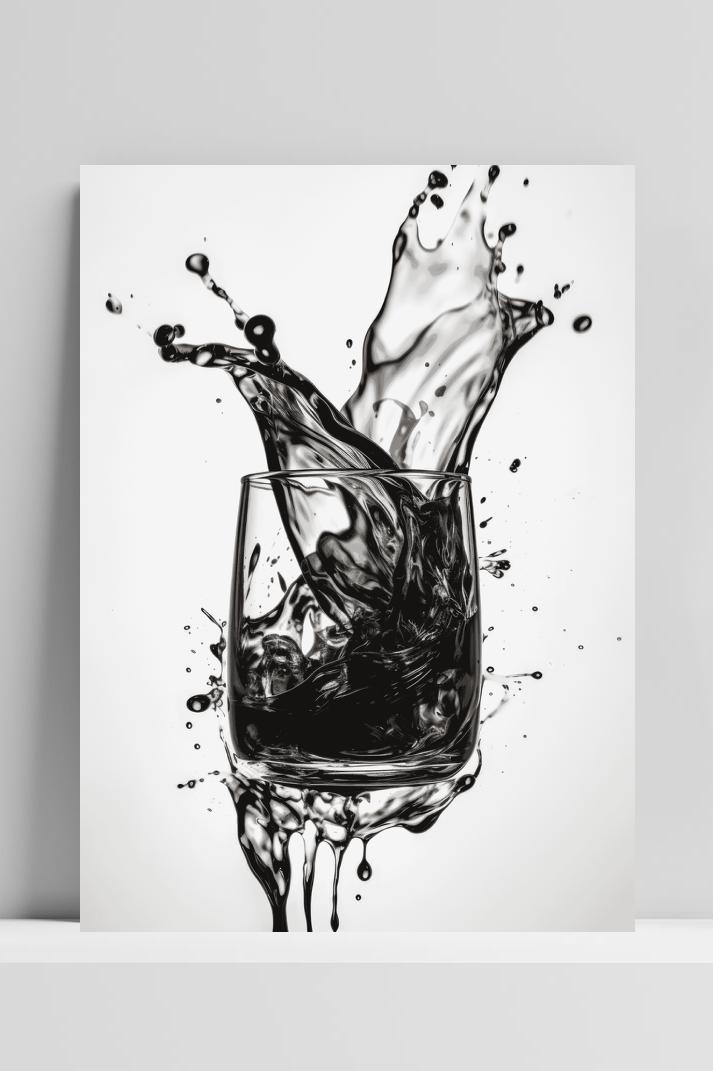Whiskey Kunst op 3mm aluminium dibond