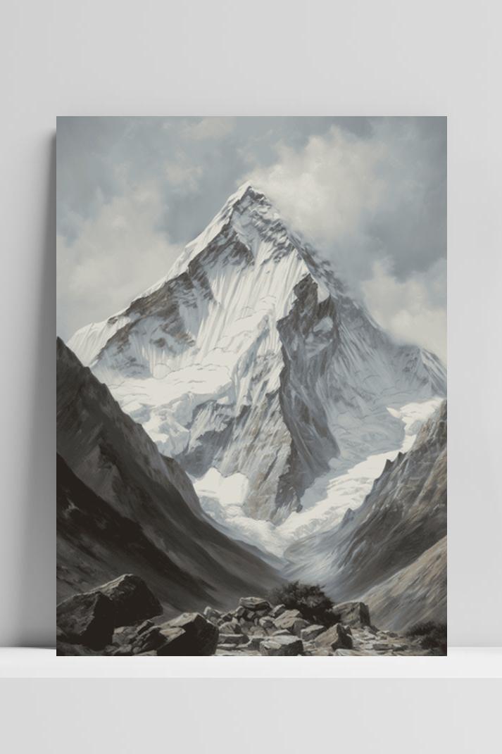 Mount Everest op 3mm aluminium dibond