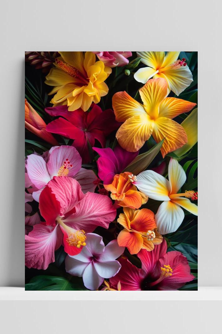 Kleurrijke Bloemen op 3mm aluminium dibond