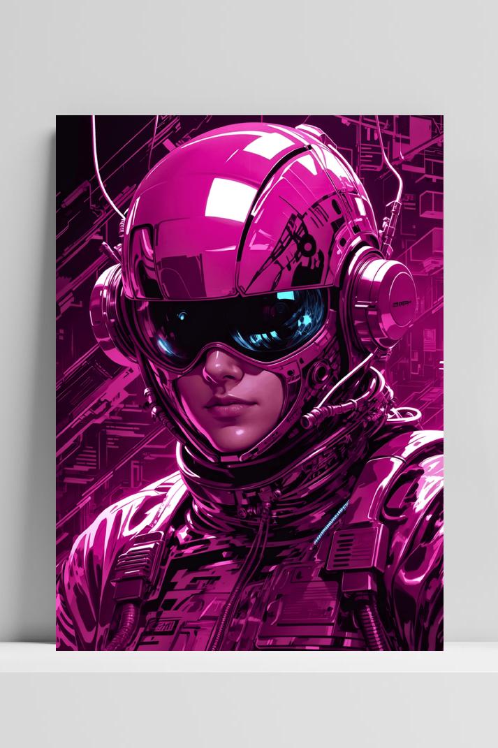 Robocop Pink op 3mm aluminium dibond