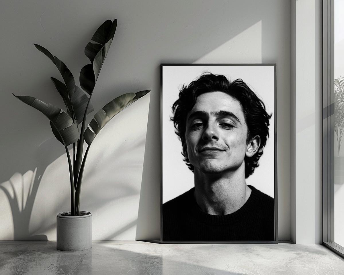 Timothée Chalamet B&W poster van 25 Artstreet