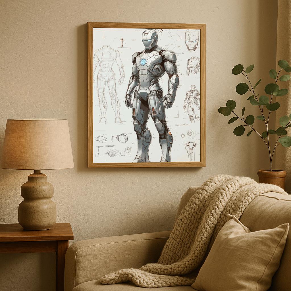 Iron Man Marvel Sketch poster sfeerbeeld 1