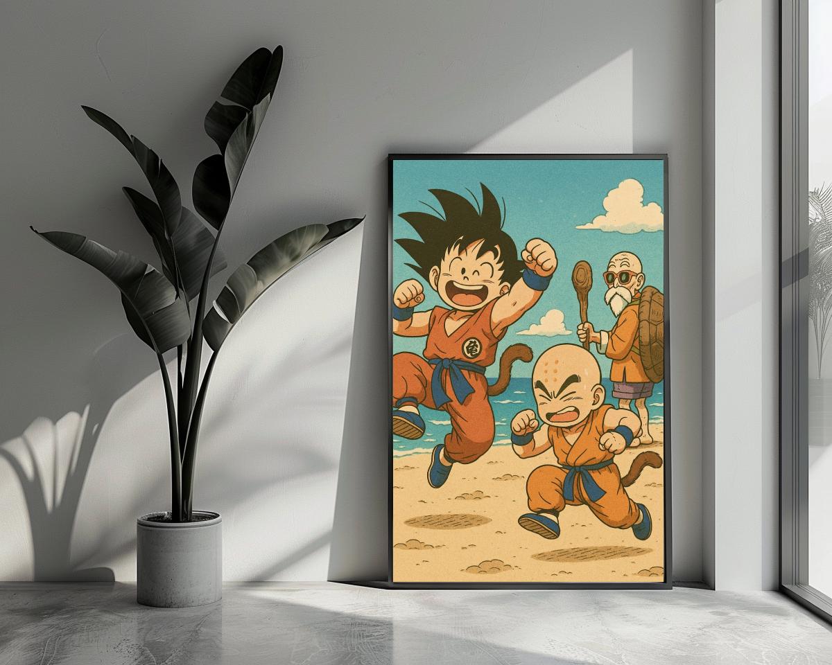 Goku Krillin Master Roshi Dragon Ball poster van 25 Artstreet