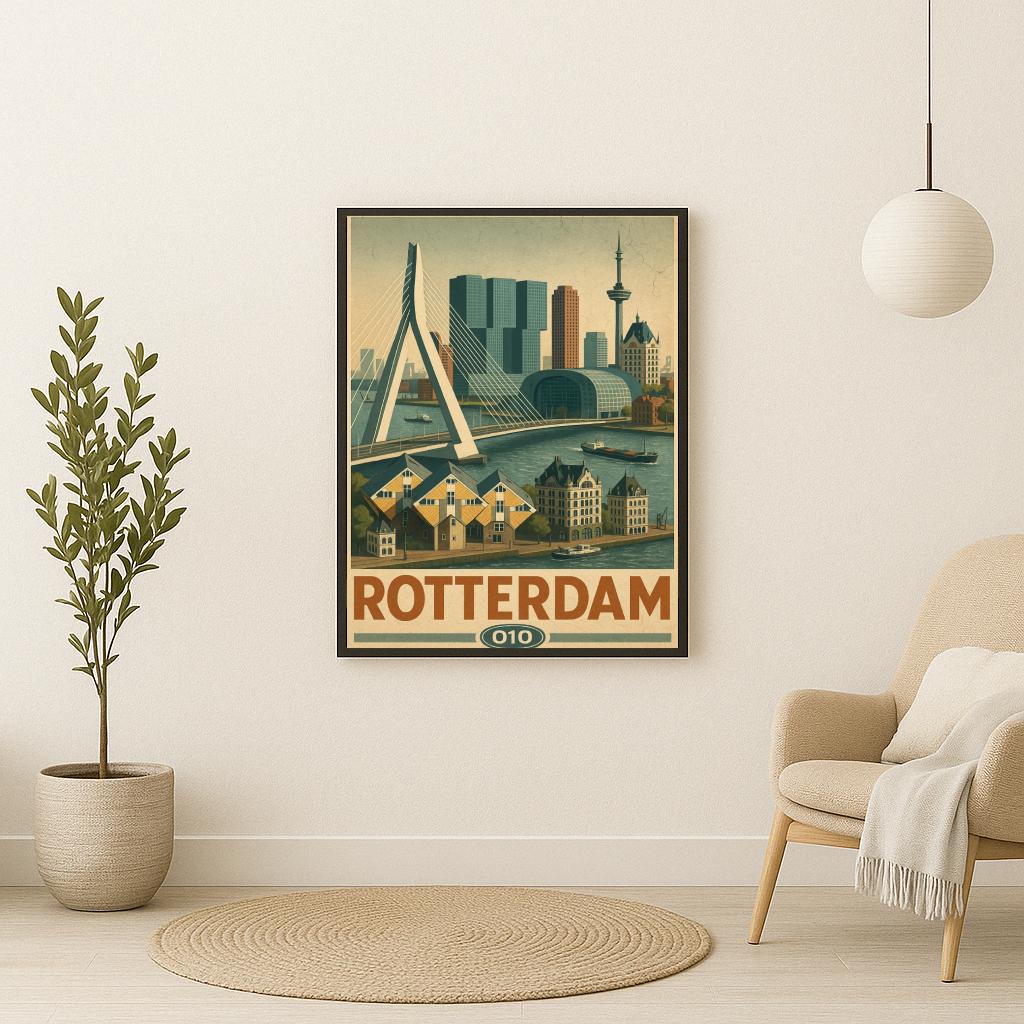 Rotterdam Netherlands Vintage Text poster sfeerbeeld 2
