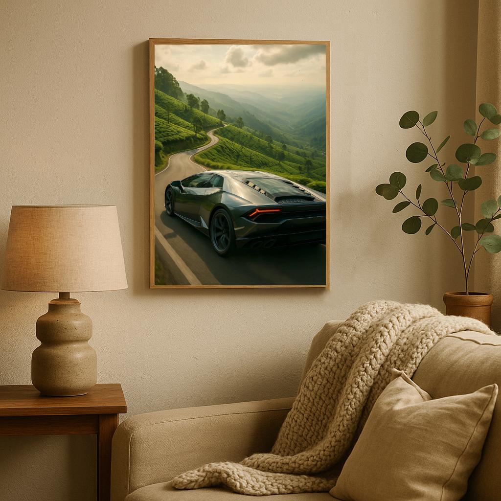 Sports Car Landscape poster sfeerbeeld 2