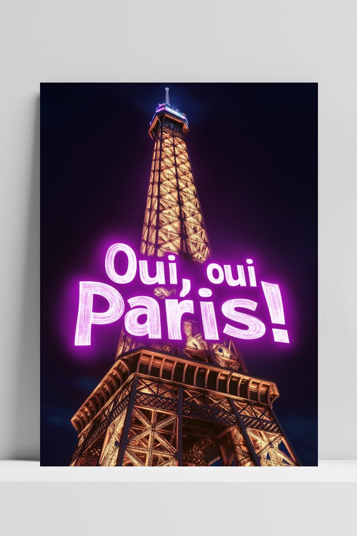 Oui Oui Paris! op 3mm aluminium dibond