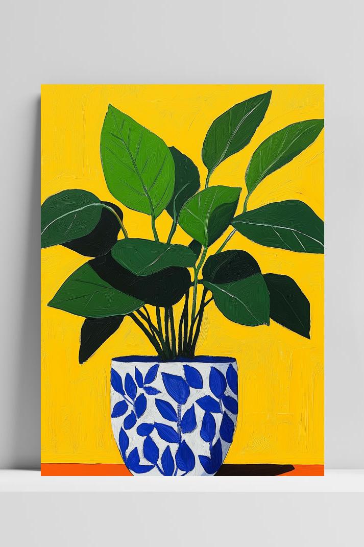 Plant Pot Aquarel op 3mm aluminium dibond