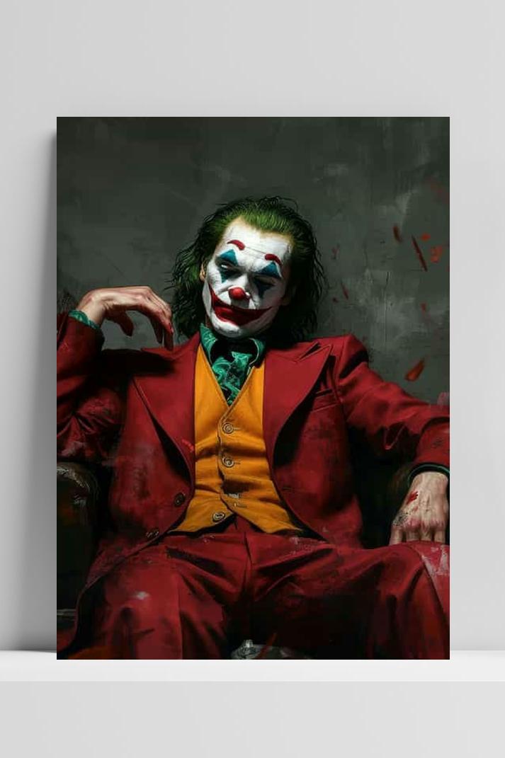 Joker Schurk op 3mm aluminium dibond