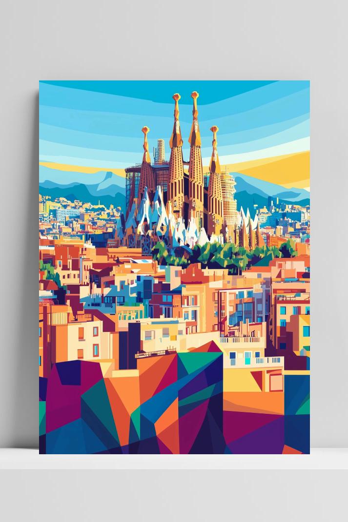Barcelona Pop op 3mm aluminium dibond