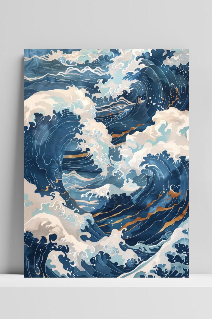 Japanse Kunst Golf op 3mm aluminium dibond
